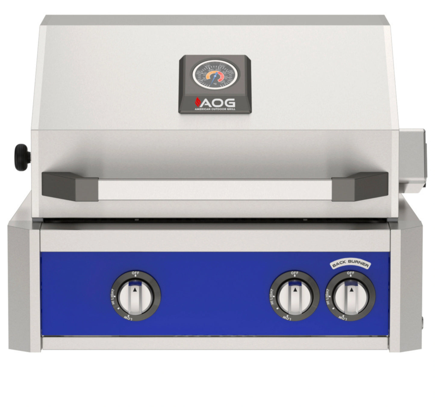 AOG L-Series 24" 2-Burner Natural Gas Built-In Grill with Backburner and Rotisserie Kit High Performance Outdoor Cooking