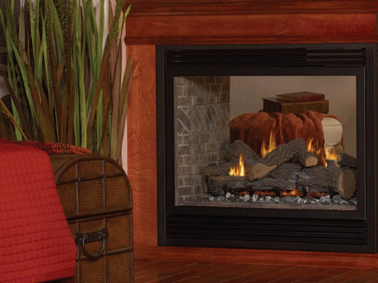 Empire Hearth Tahoe 36" Direct Vent Premium See Through Gas Fireplace with Millivolt Control and On/Off Switch