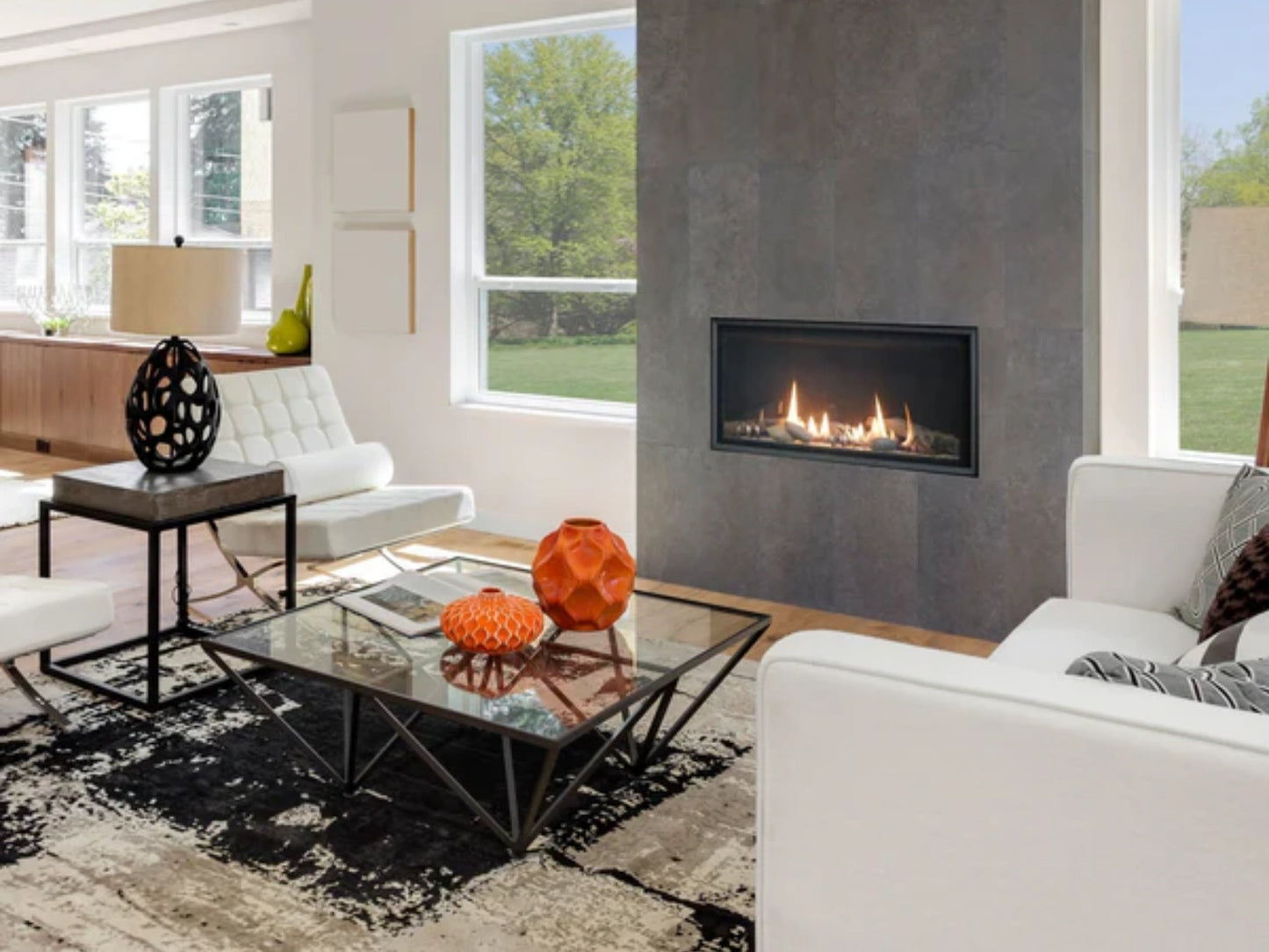 Empire White Mountain Hearth Loft 36" Direct Vent Linear Propane Gas Fireplace with Millivolt Control and On/Off Switch