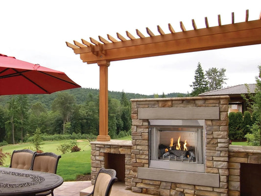 Empire White Mountain Hearth Carol Rose Coastal 36" Stainless Steel Traditional Premium Outdoor Natural/Propane Gas Fireplace with Millivolt Control