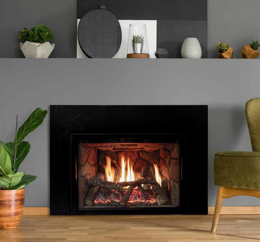 Empire White Mountain Hearth Rushmore Clean Face 35" Direct Vent Gas Fireplace Insert with TruFlame Multi Function Thermostat Remote Control