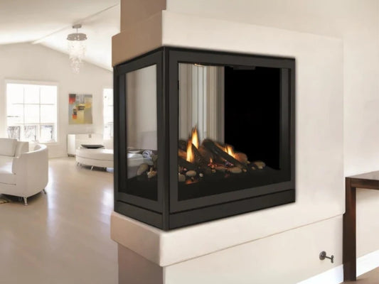 Empire White Mountain Hearth Tahoe Clean Face 36" Direct Vent Premium Peninsula Gas Fireplace with Millivolt Control and On/Off Switch
