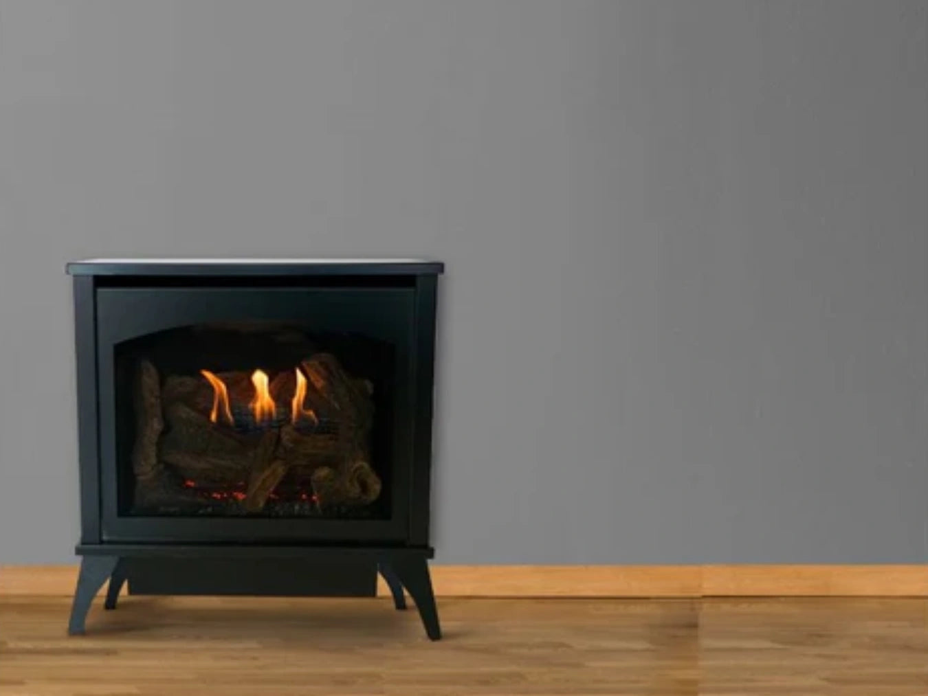 Empire White Mountain Hearth Spirit 22" Vent Free Medium Steel Natural Gas Stove with Millivolt Control and On/Off Switch