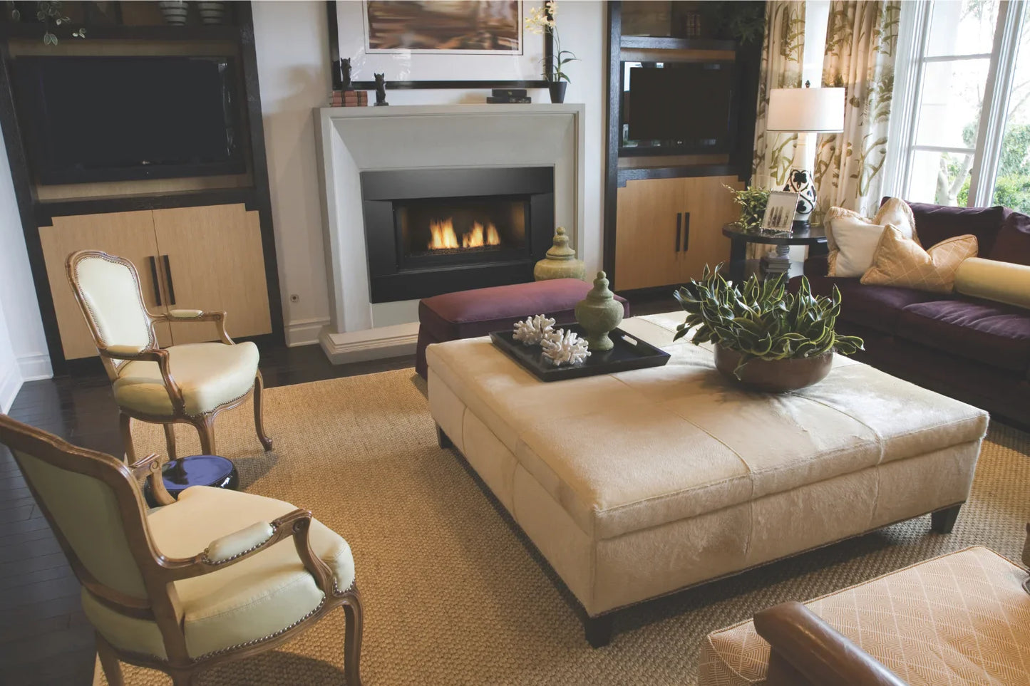 Amantii Sierra Flame New Comb Deluxe 36" Natural Gas Direct Vent fireplace | NEWCOMB-36-DELUXE-NG