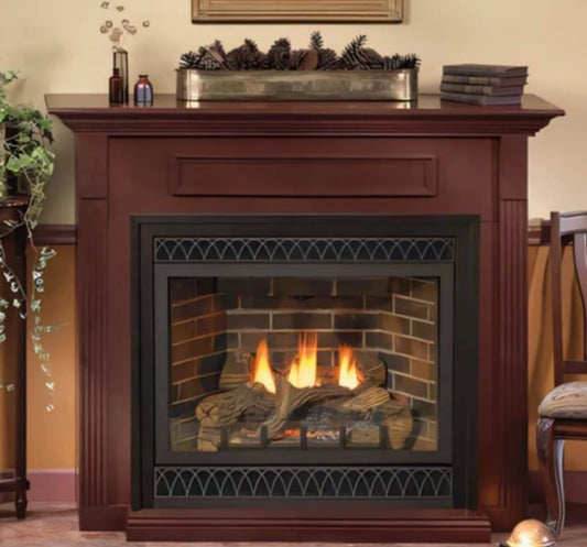 Empire White Mountain Hearth Tahoe 32" Direct Vent Deluxe Propane Gas Fireplace with Millivolt Control and On/Off Switch