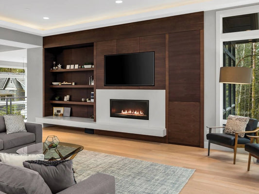 Empire White Mountain Hearth Boulevard 36" Direct Vent Linear Natural Gas Fireplace with Multi Function Remote Control