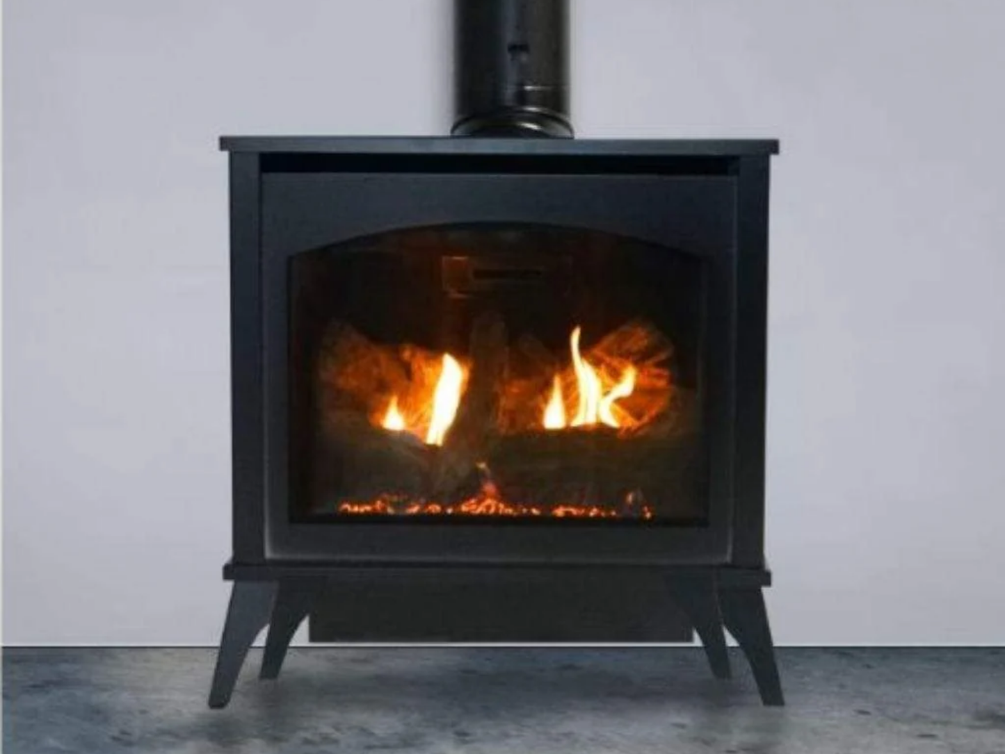 Empire Hearth Spirit 22" Direct Vent Small Cast Iron Gas Stove in Matte Black with Millivolt Control and On/Off Switch