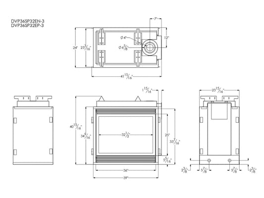 Empire White Mountain Hearth Tahoe 36" Direct Vent Premium See Through Gas Fireplace with Millivolt Control and On/Off Switch