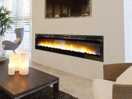 Empire White Mountain Hearth Nexfire 74" Contemporary Linear Electric Fireplace With Thermostat Variable Remote Control