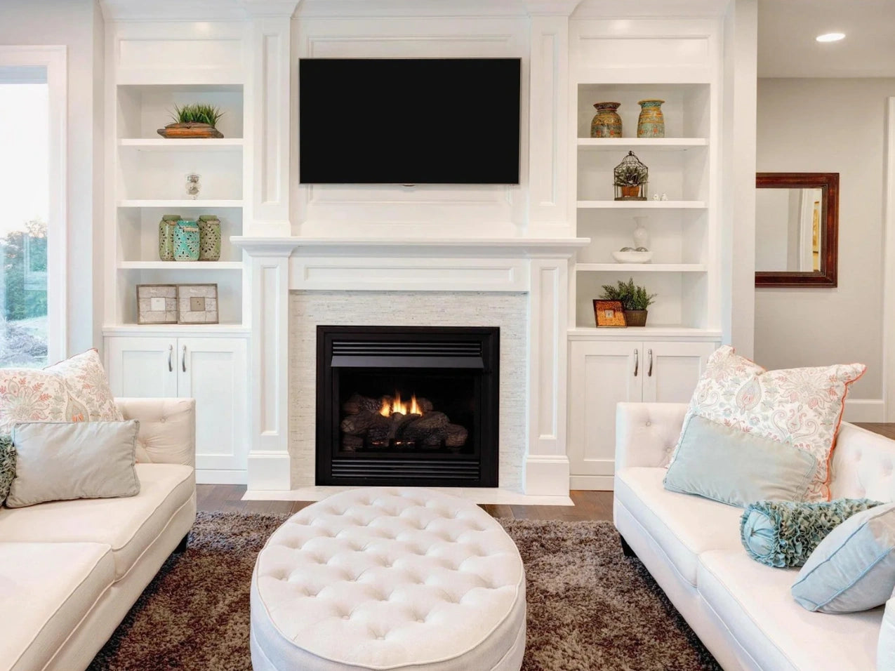 Empire White Mountain Hearth Vail 26" Vent Free Deluxe Gas Fireplace with Contour Burner IPI Control and On/Off Switch
