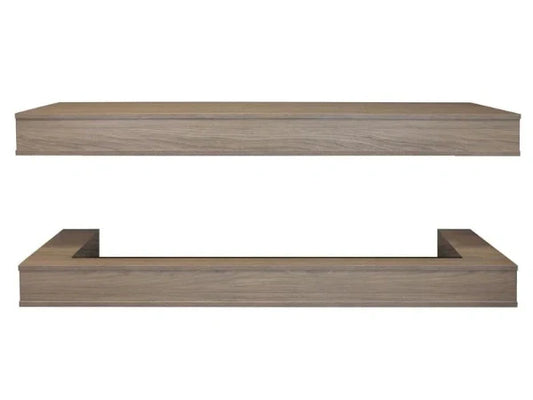 Modern Flames Driftwood Grey Studio Suite Wall Mounted Floating Mantel Set for Orion Multi 52" Fireplace