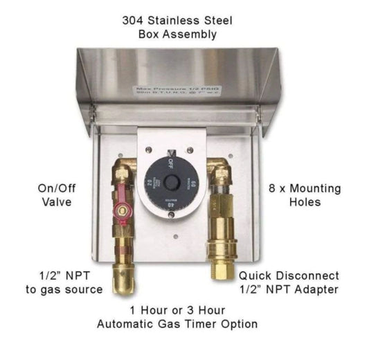 Fire Magic 5521-01T Gas Connection Box with 1-Hour Timer & Quick Disconnect