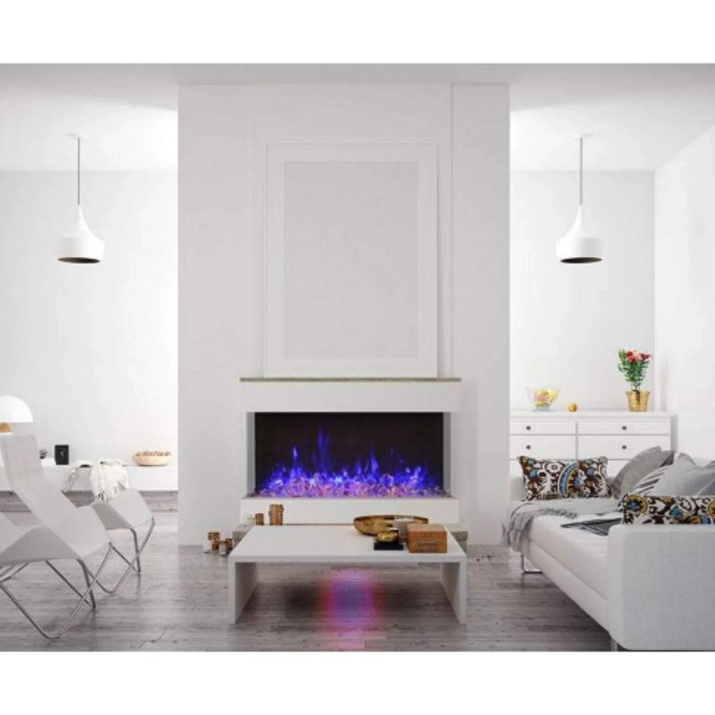 Tru View Extra Tall 40" Indoor Outdoor WiFi Enabled 3 Sided Electric fireplace