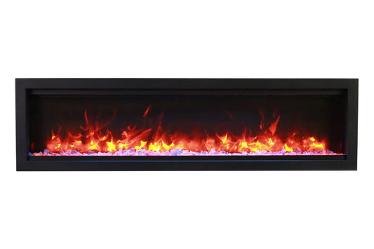 Smart Electric 100" Indoor/Outdoor Full Frame Built-in Electric Fireplace