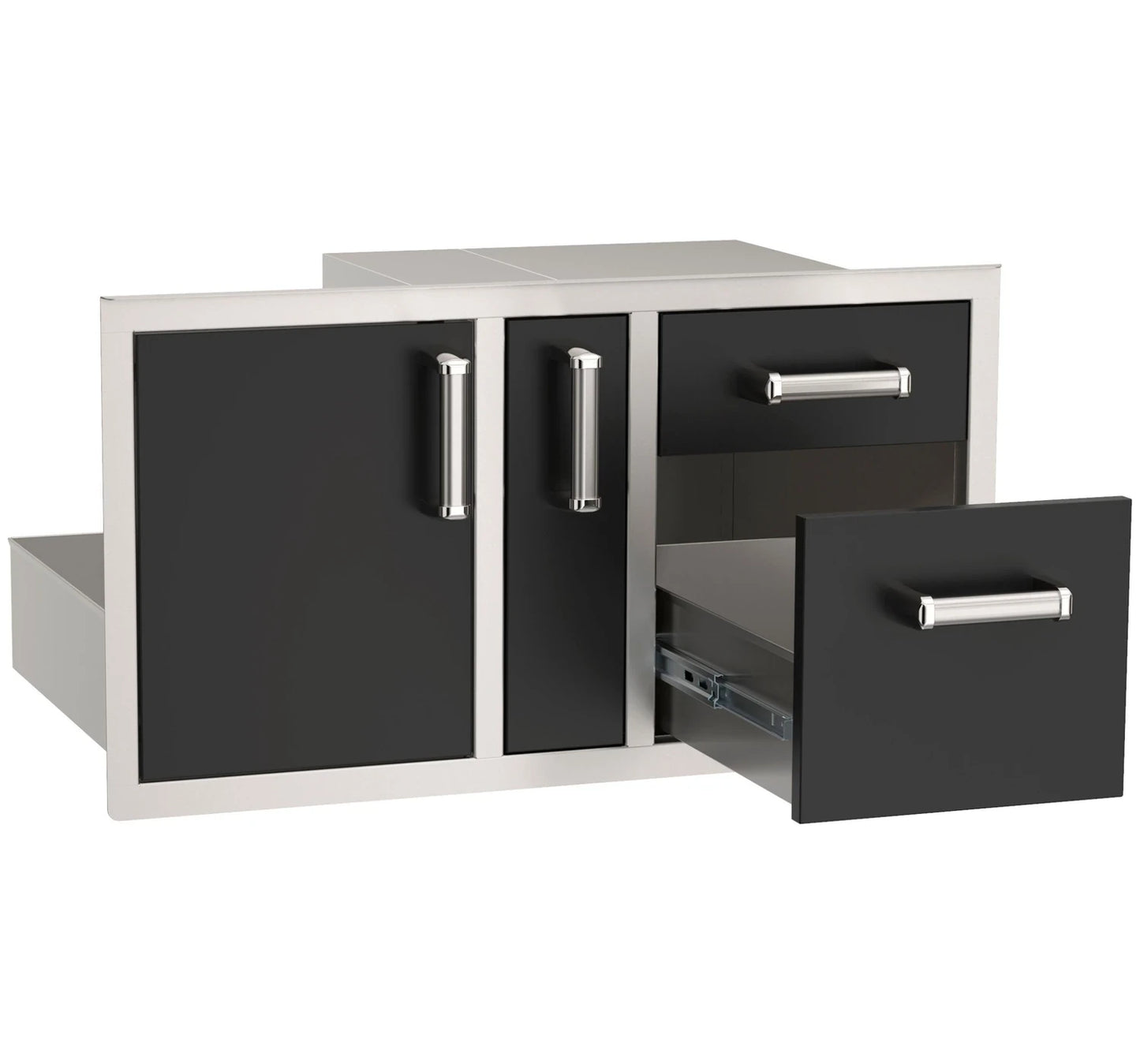 Fire Magic Echelon Black Access Door with Platter Storage & Double Drawer