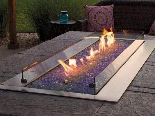 Empire White Mountain Hearth Carol Rose Coastal 48" Vent-Free Stainless Steel Gas Outdoor Linear Fire Pit with Manual Control