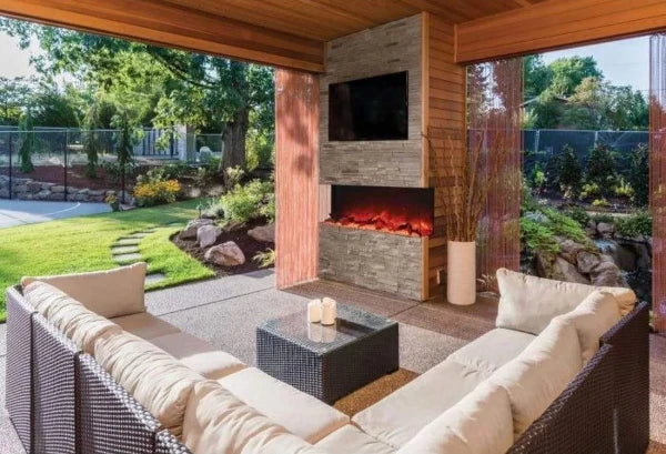 Tru View Extra Tall 60" Indoor Outdoor WiFi Enabled 3 Sided Electric fireplace