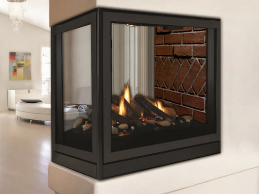 Empire White Mountain Hearth Tahoe Clean Face 36" Direct Vent Premium Peninsula Gas Fireplace with IPI Control and On/Off Switch