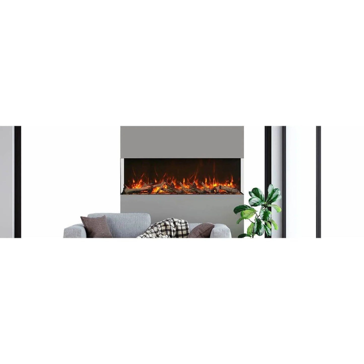 Tru View Extra Tall 72" Indoor Outdoor WiFi Enabled 3 Sided Electric fireplace