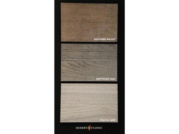 Modern Flames Driftwood Grey Allwood Side Wall Option with 1 Side Shelves for Spectrum Slimline 60" Fireplace