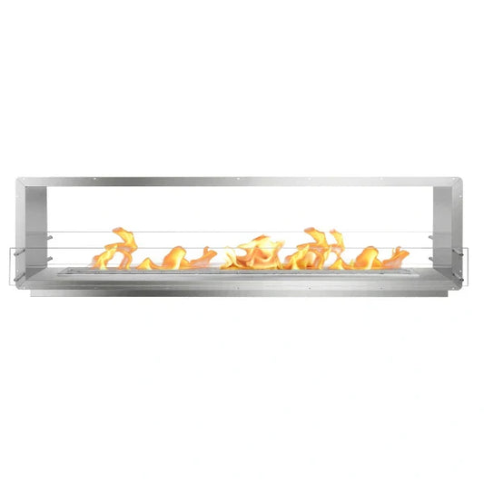 96" Stainless Steel Double Sided Ethanol Firebox