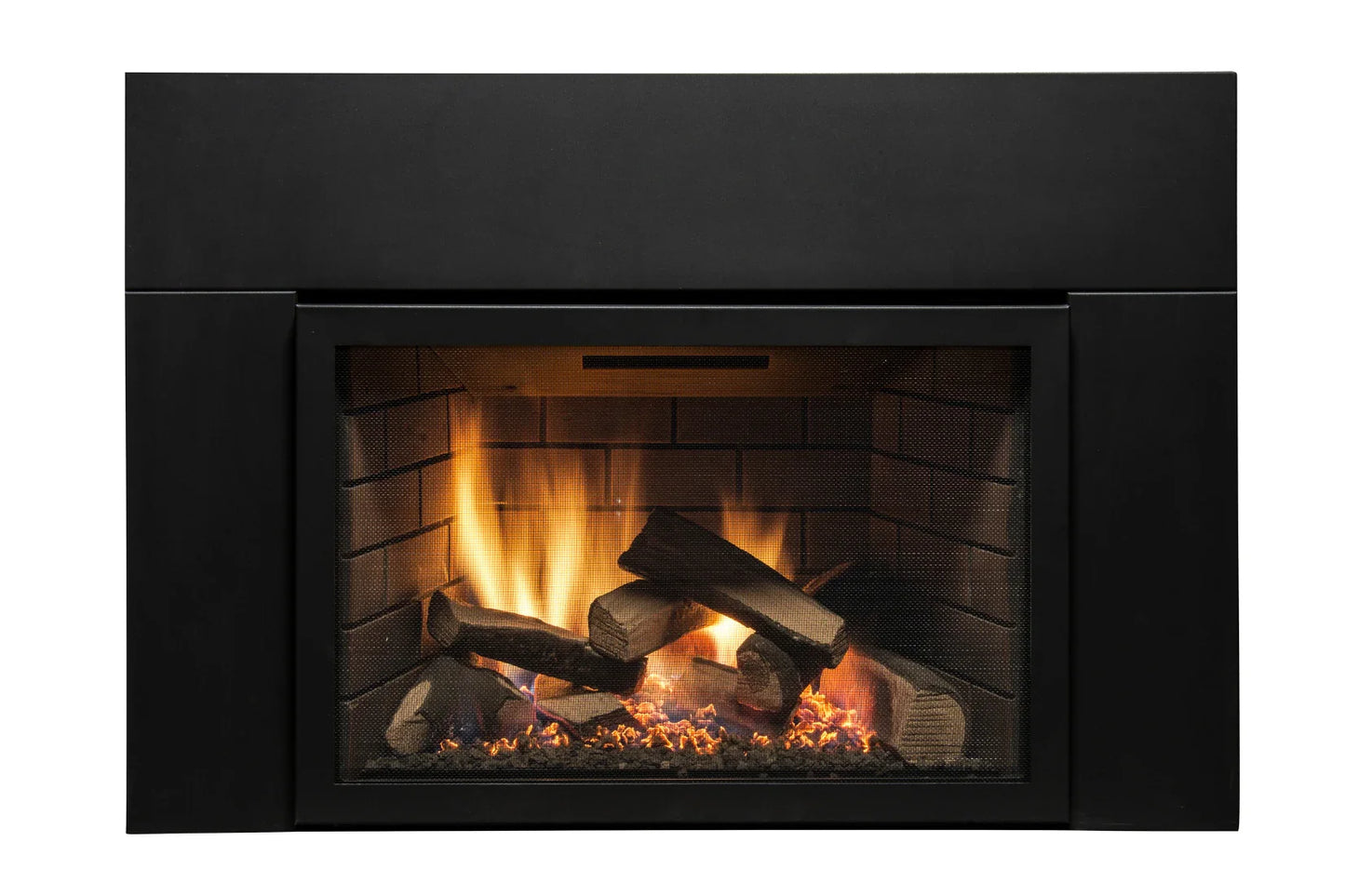 Amantii Sierra Flame Abbot 30" Natural Gas Direct Vent Gas Fireplace Insert With Ceramic Brick Panel | ABBOT-30BL-DELUXE-NG