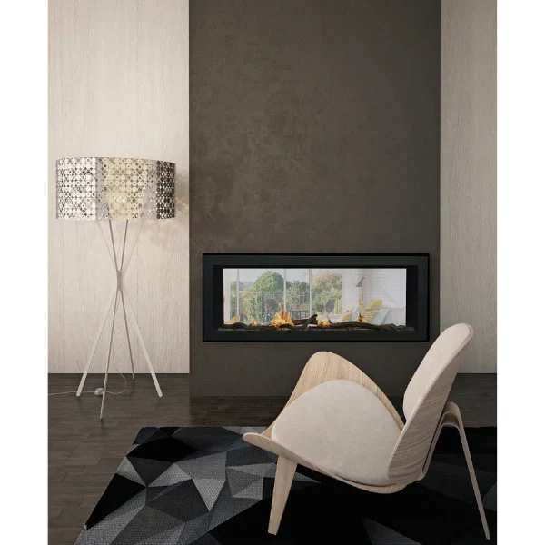 Amantii Sierra Flame Emerson 48" See-Through Natural Gas Slim Linear Gas Fireplace | EMERSON-48-DELUXE-NG