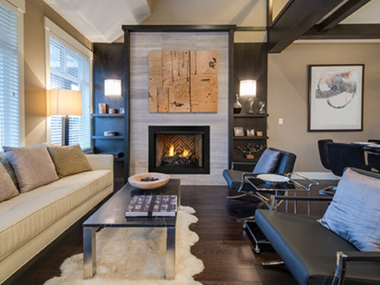 Attribute 32" Universal Circulating Vent Free Firebox with Radiant Face and Multitonal Brown Reversible Panels