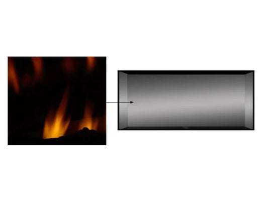 Reflective Black Ceramic Glass Liner Kit for Echelon II See-Through Fireplace