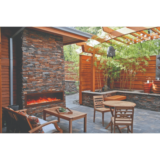Panorama Deep 72" Full View Indoor Outdoor WiFi Enabled Smart Electric fireplace