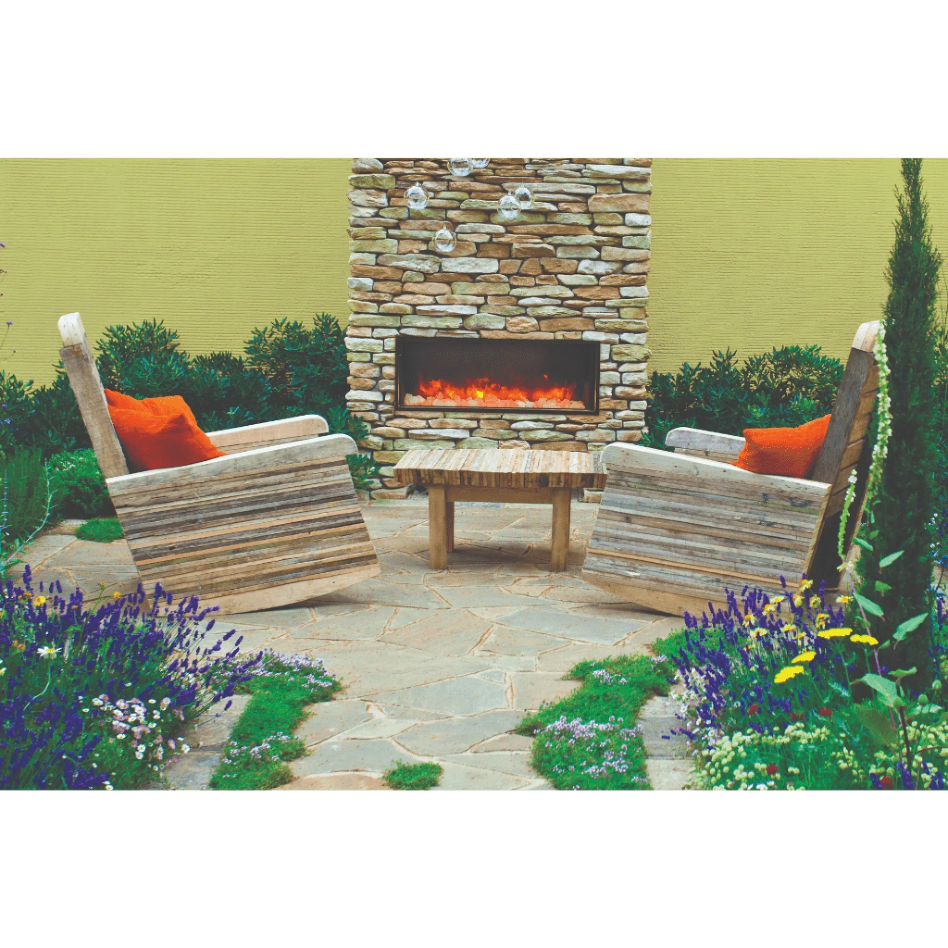 Panorama Deep 88" Full View Indoor Outdoor WiFi Enabled Smart Electric fireplace