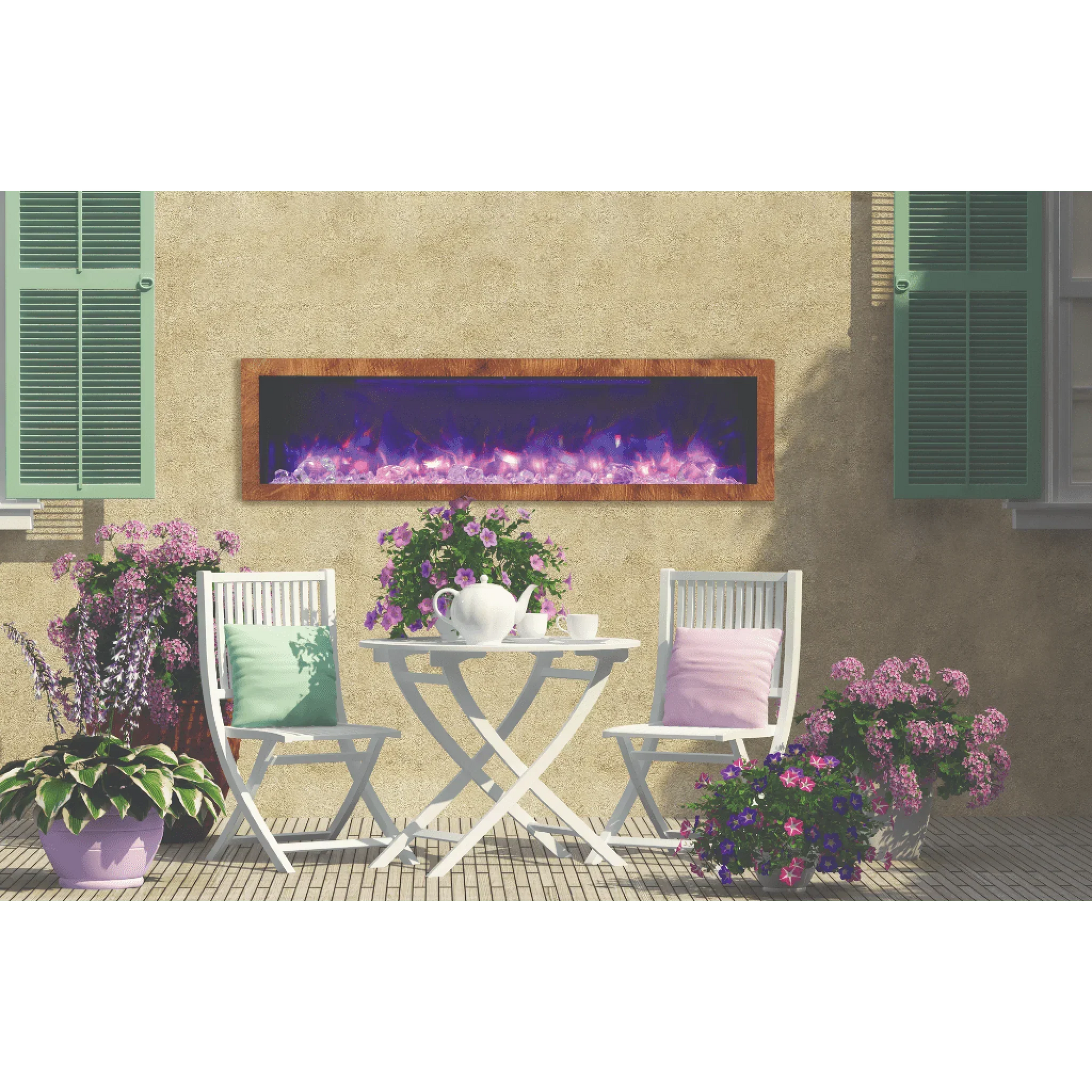 Panorama Deep 72" Full View Indoor Outdoor WiFi Enabled Smart Electric fireplace