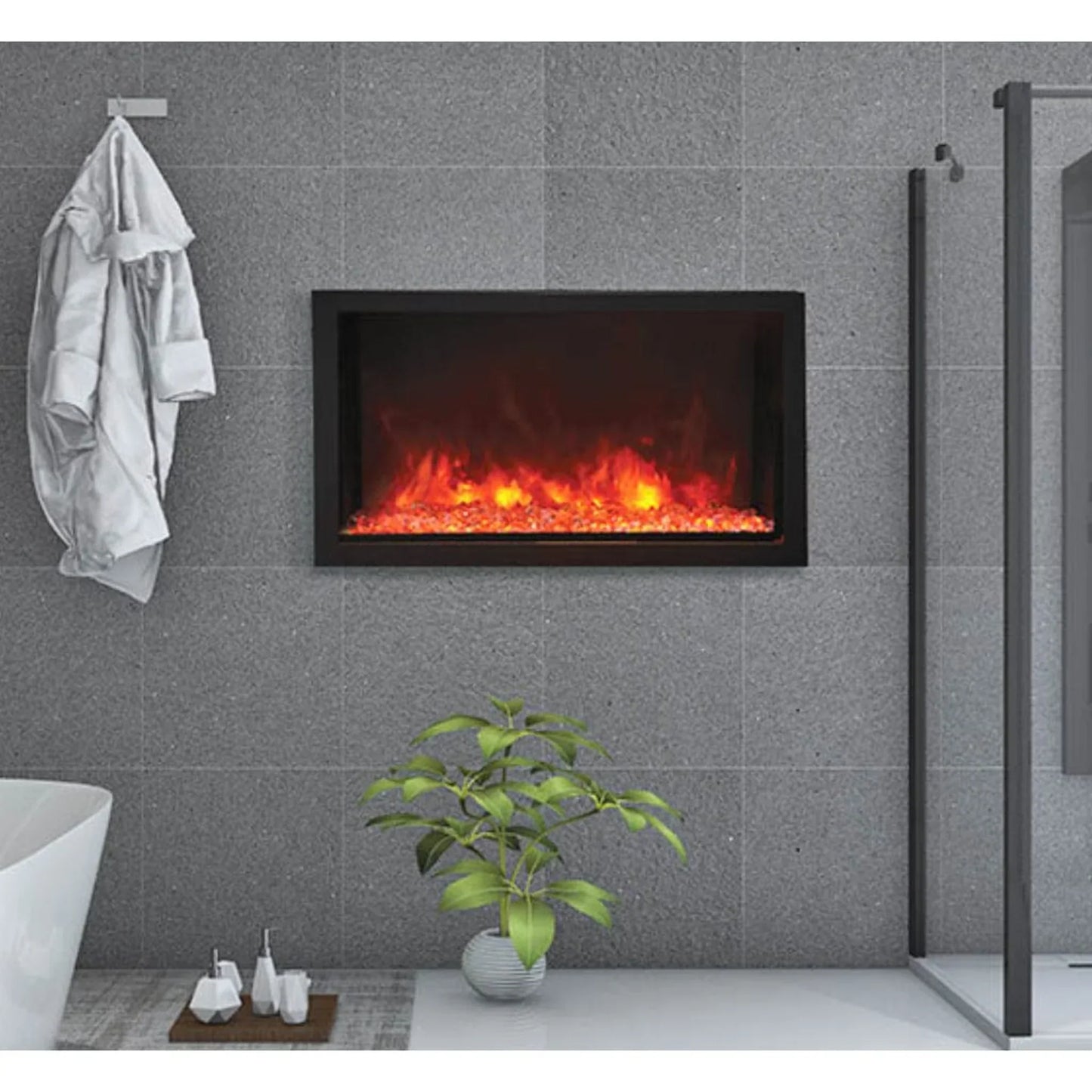 Amantii Panorama Deep Xtra Tall 88" Full View Indoor Outdoor WiFi Enabled Smart Electric Fireplace | BI-88-DEEP-XT