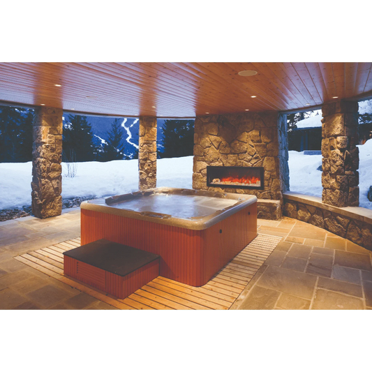 Amantii Panorama Slim 88" Full View Indoor Outdoor WiFi Enabled Smart Electric Fireplace | BI-88-SLIM-OD