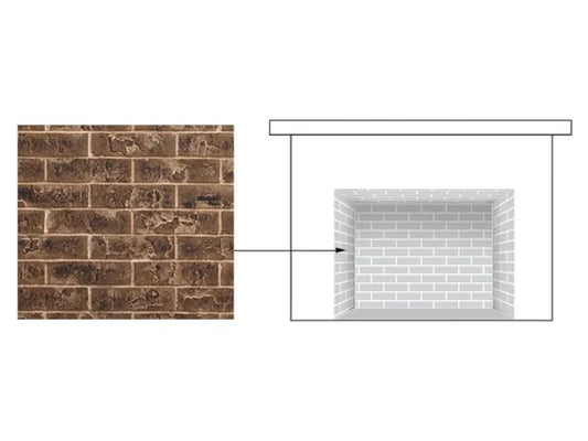 Tavern Brown Brick Interior Panels Quartz Platinum 36" Gas Fireplace