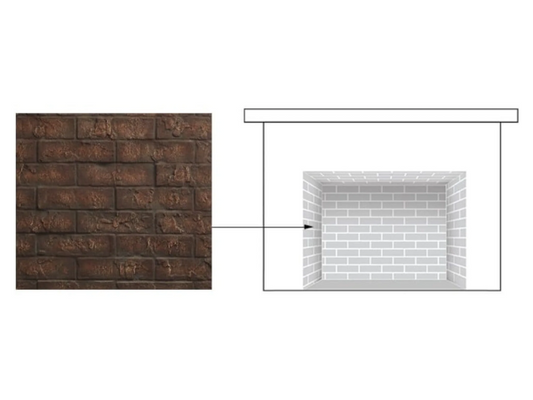 Cottage Red Traditional Brick Interior Panels for Ruby and Jasper 30" Fireplace Inserts