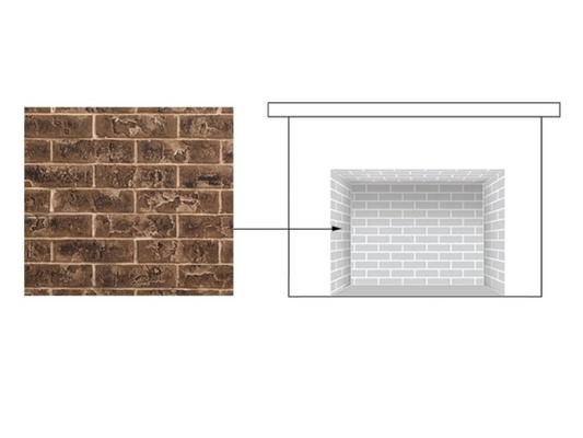 Tavern Brown Traditional Brick Interior Panels for Ruby and Jasper 30" Fireplace Inserts