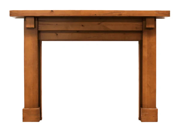 Majestic Battlefield B-Size Unfinished Distressed Knotty Alder Flush Mantel