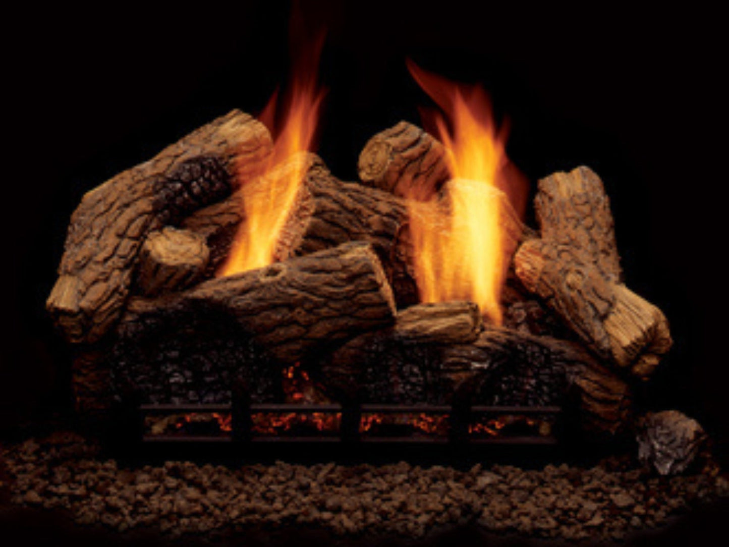 24" Berkley Oak 10 pc Fiber Refractory Log Set for Natural Blaze Burners