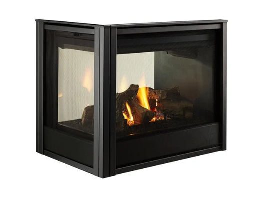 Black Multi-Side End Panel Firescreen Front for Pier Gas Fireplace