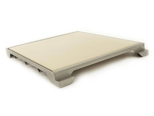 Blaze 15" Ceramic Pizza Stone With Stainless Steel Tray for Professional LUX Gas Grills