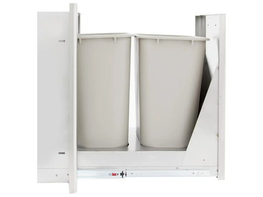 Blaze 20" Roll-Out Stainless Steel Double Trash / Recycling Bin
