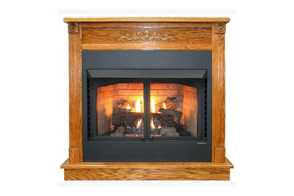 Builder Series Firebox With Standard Dark Oak Mantel