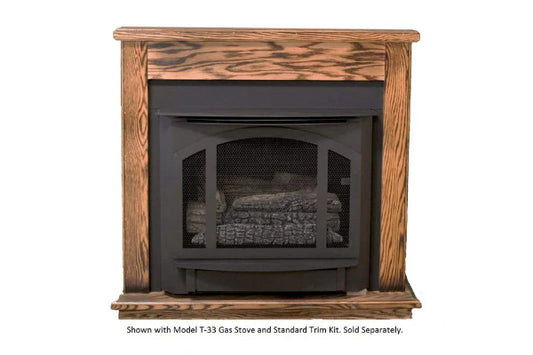 Vent Free Firebox With Standard Dark Oak Mantel
