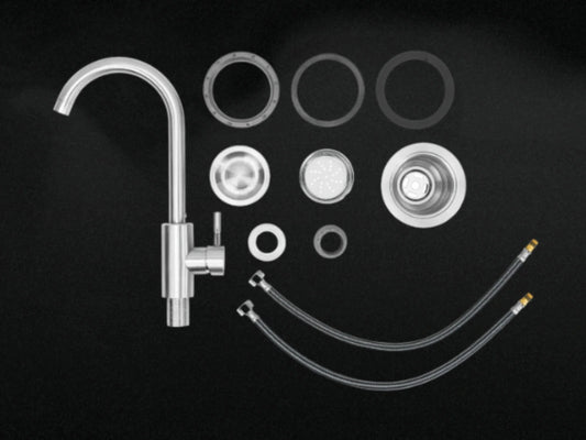 24" SS Sink & faucet Under & Over Mount - All In one Kit