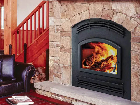 Mission Classic Black Arch Front for Pioneer III Wood Burning Fireplace