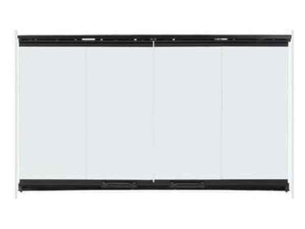 Majestic Heatilator Original Glass Bi-Fold Doors with Black Trim for Trim for Icon 100 50" Wood Burning Fireplace