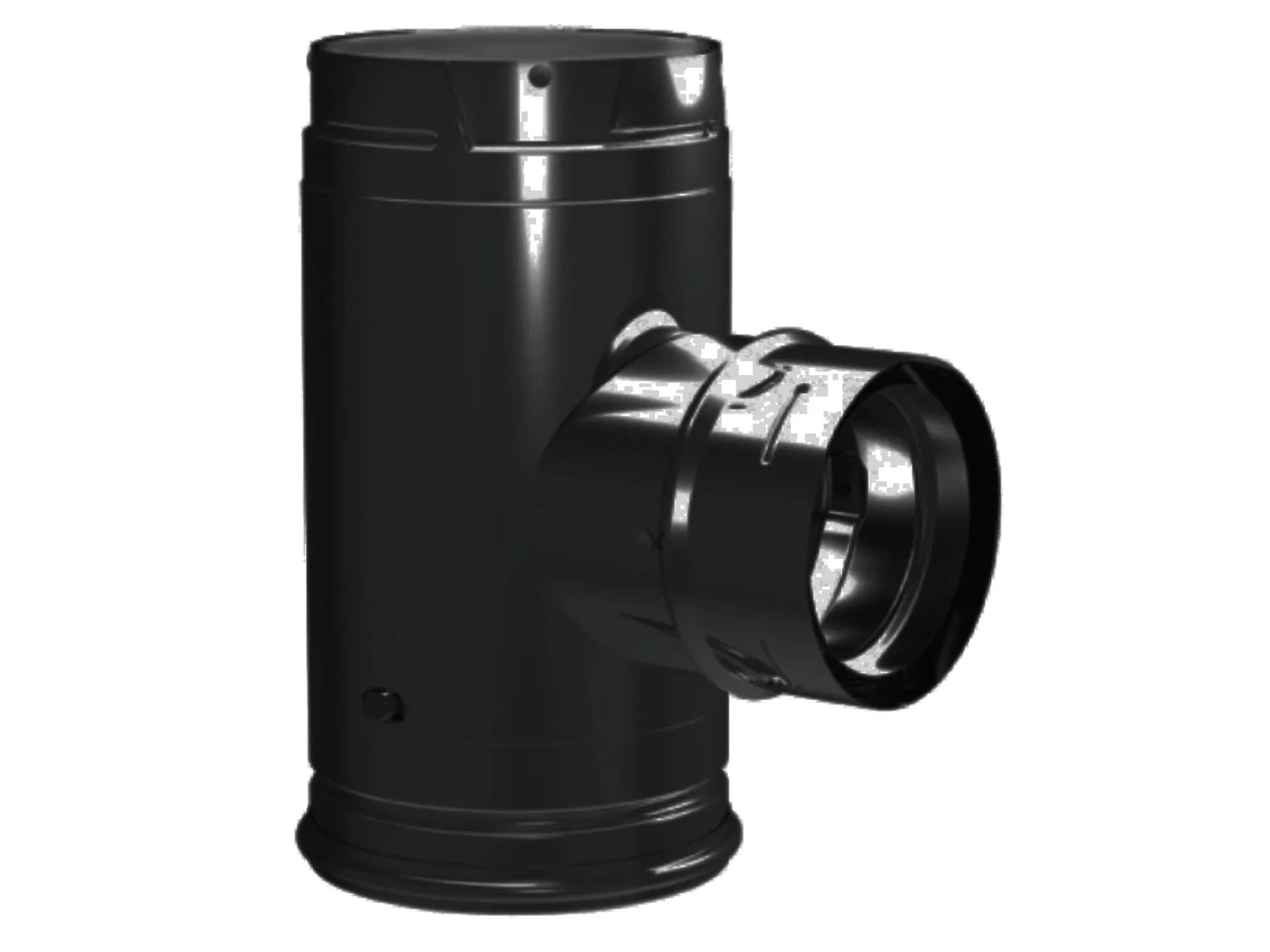 PelletVent Pro Black Increaser Tee w/ Clean-Out Cap