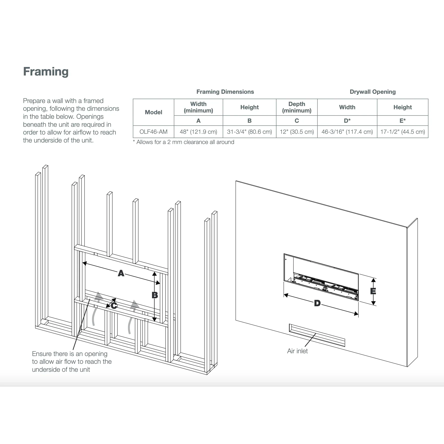 Opti-Myst 46" Linear Electric Fireplace With Acrylic Ice and Driftwood Media