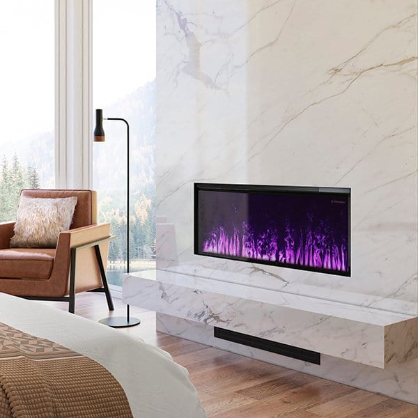 Opti-Myst 46" Linear Electric Fireplace With Acrylic Ice and Driftwood Media